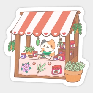 Kitty market stall Sticker